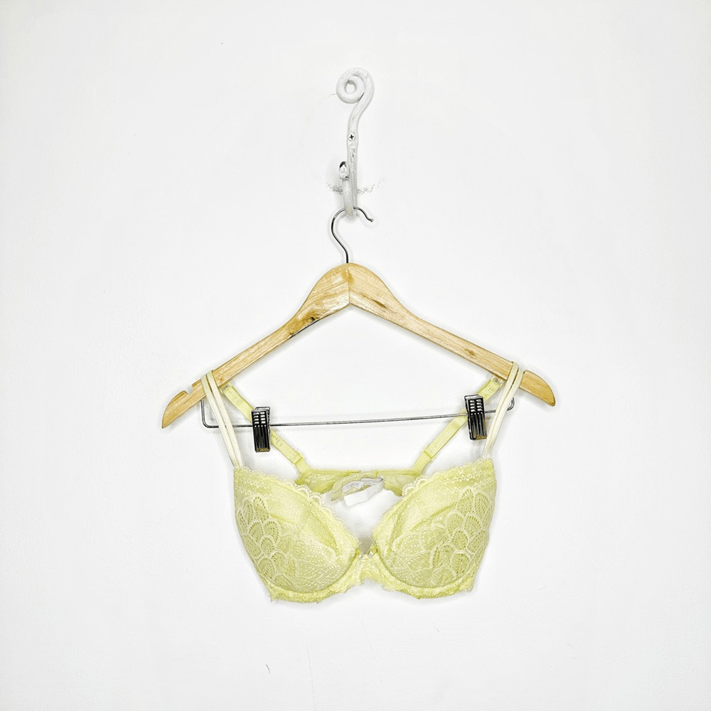 CHANTELLE Merci Underwire Push Up Bra YELLOW lace C17420 womens 34D